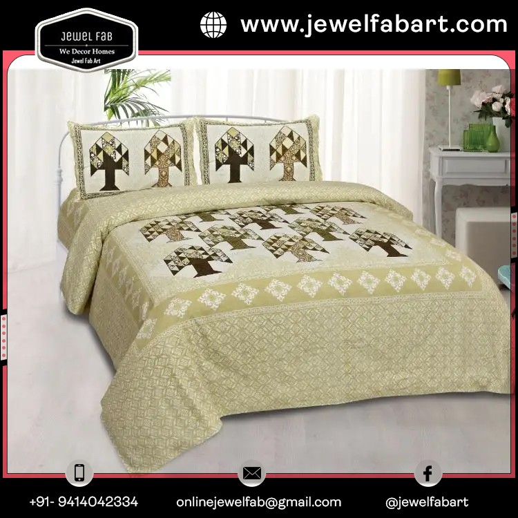 Wholesale Indian cotton bed sheet Sanganeri Reactive Print bedsheet with pillow covers Bedroom Bedding Set
