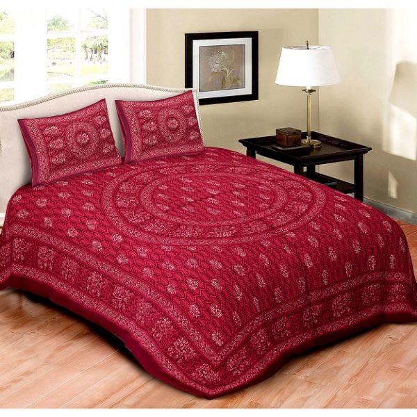 Indian 100% Cotton Barmier Hand Print Multicolor Mandala Style Fast Color Machine Wash King Queen Large Small size Bed Sheets