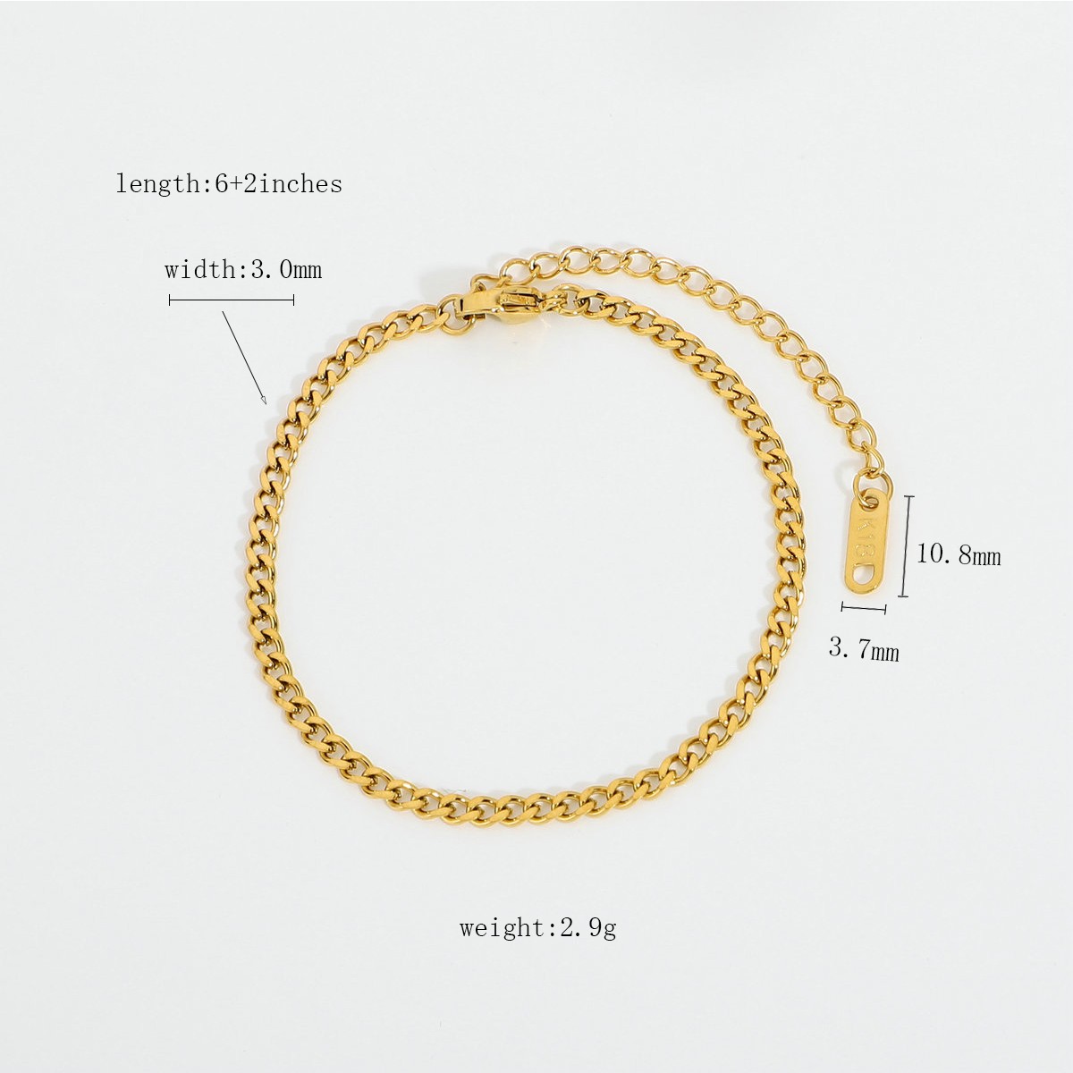 Women Jewelry Set Miami Cuban Chain Bracelet Bangle Flat Snake Stacking 18K Gold Plated Stainless Steel Bracelet For Accessories