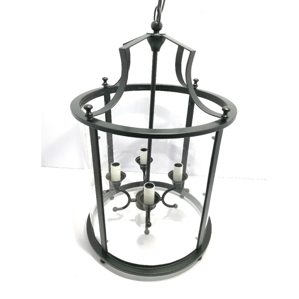 Pendant Light Hanging Chandelier Black Modern Indoor Lighting European Pendent Lights 100 Cm Chain Metal Frame Round Cage Indoor