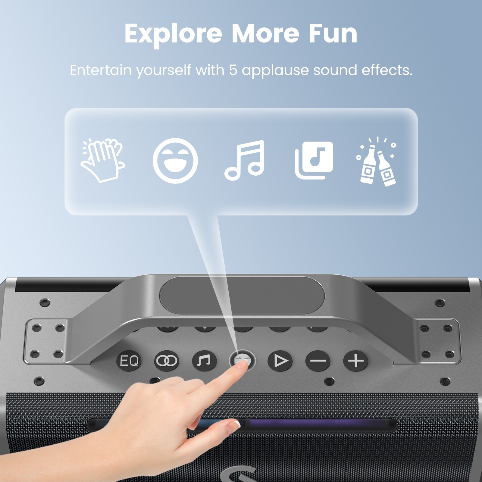 Sounarc K2 Outdoor Waterproof Portable Karaoke Speaker with Two Wireless Microphones and Shoulder Strap Support Bass for Party