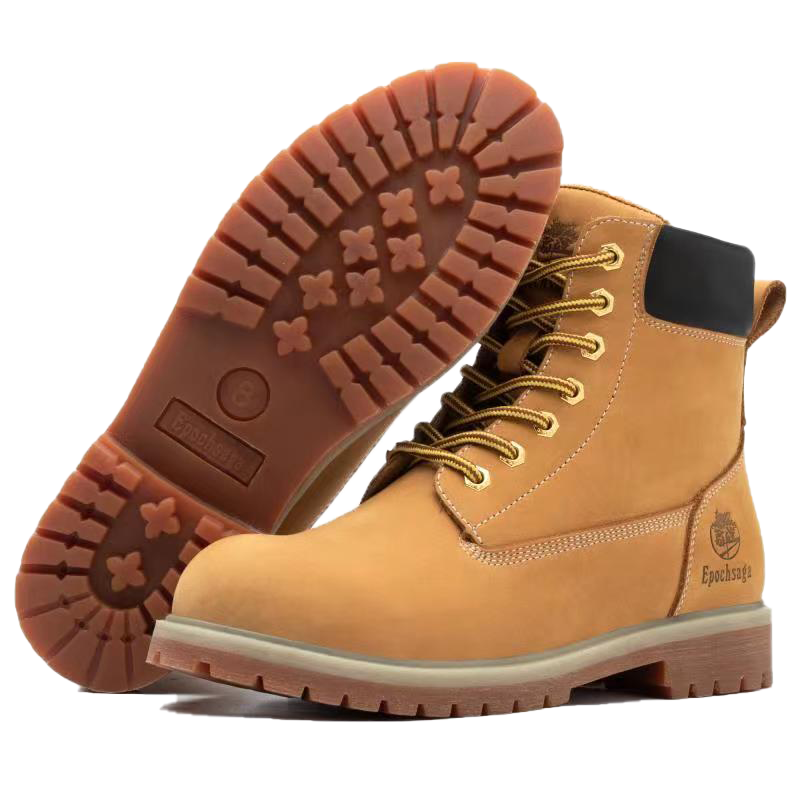High end Wheat men's industrial labor protection function shoes with lightweight rubber outsole