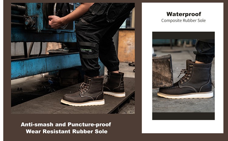 Men's industrial waterproof genuine leather work boots