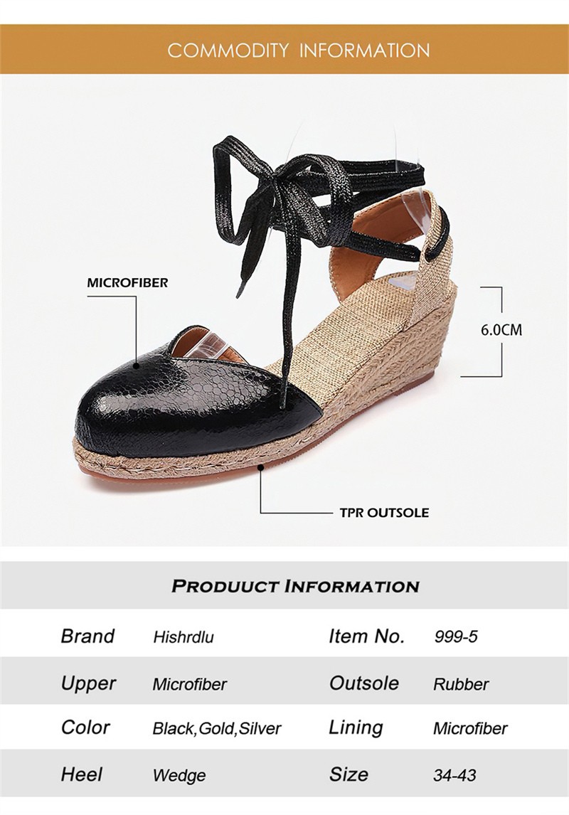 2022 European Straw Wedge Fisherman Women's Thick-soled Platform Espadrilles Mid-heel Strap Sandals Large Size Summer Shoes