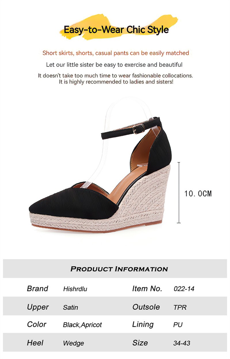 Summer New Fairy Style High Heel Linen Sole Fisherman Shoes Women' Straw Wedge Heel Espadrilles Roman Shoes Ladies Sandals 2022