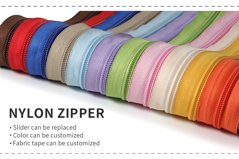 OCO #5 Nylon Zipper self-locking used clothing Handbags bag zipper home textile closed end zipper sewing accessories