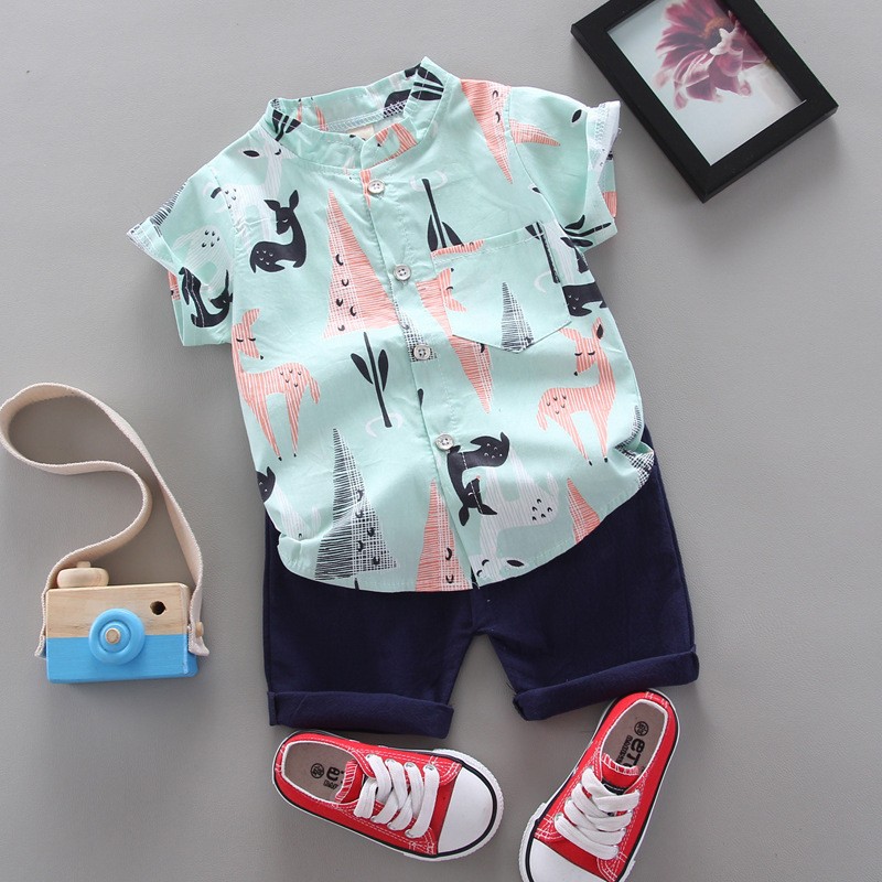 Baby Summer Clothes Set 2021 Boy Polo Shirt Hot Sale Short-sleeve Children's Clothing Wholesale