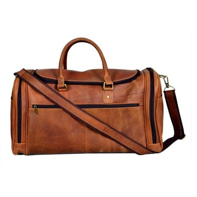 Premium Hot Selling Leather Duffle Bag (Upper Flap Zip) Bag for Men and Women Travel Bag