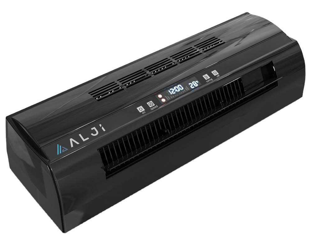 ALJI 60W Black Super-Quiet Wall Mounted Portable Remote Control Naturel Fan with 3 - Wind Speed Control