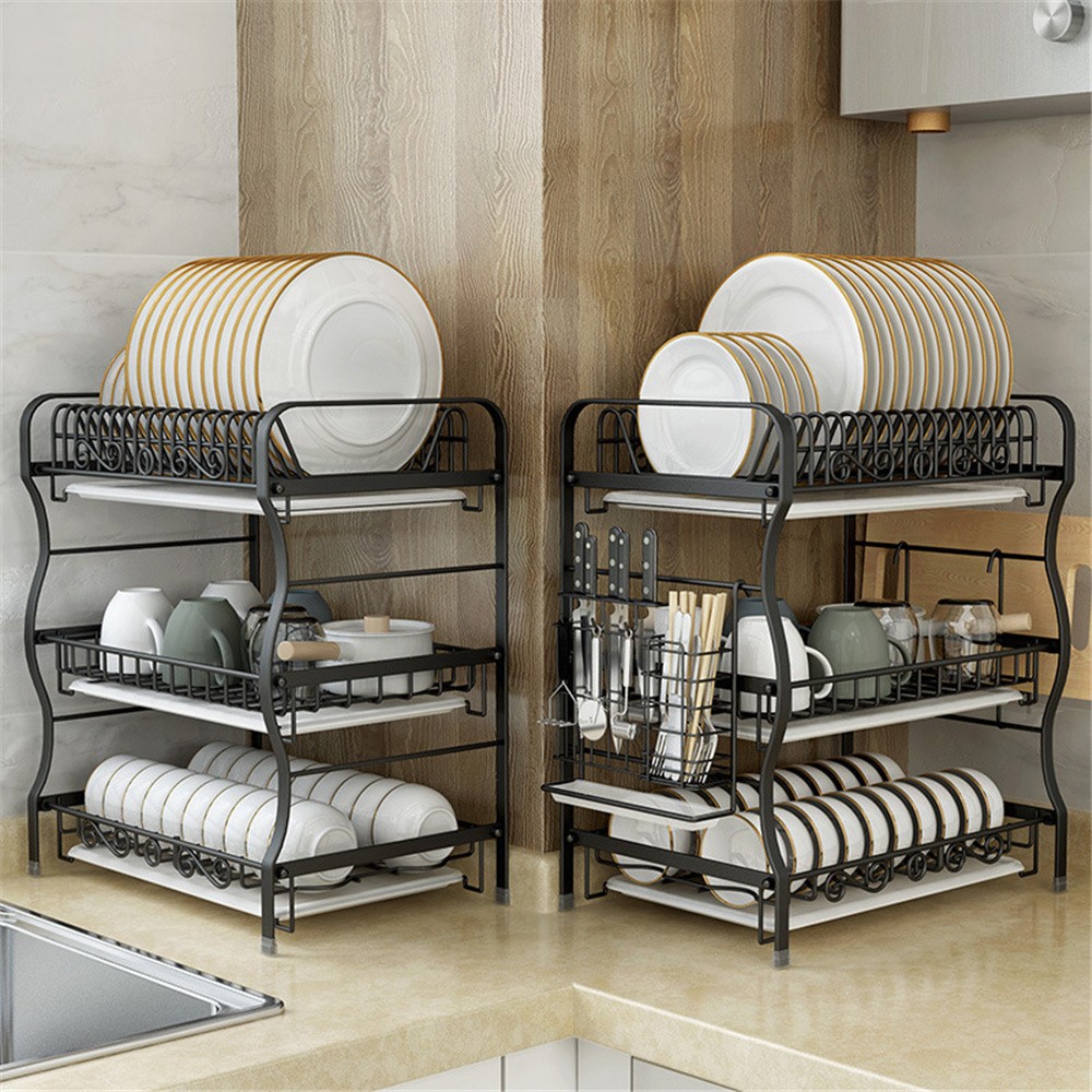 Dish Drainer Sink Dish Dryer Rack and Cutlery Holder 304 Stainless Steel Dish Drying Rack