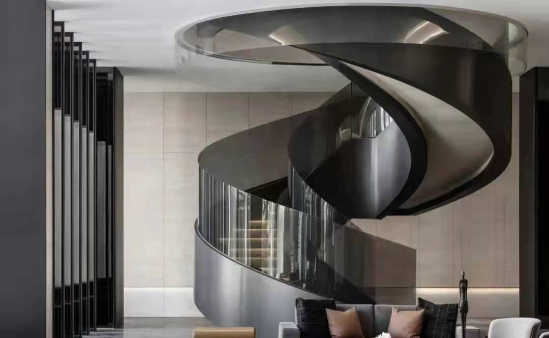 Helical Spiral Staircase Loft Stairs Modern Stairs Design Indoor With Balustrade