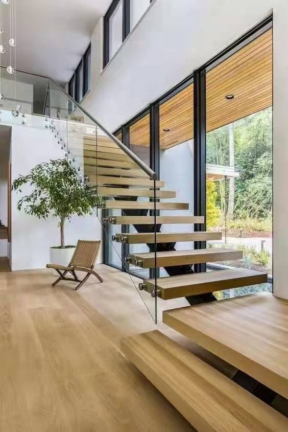 Australian/Canadian Standard Staircase Modern Interior Staircase With Wooden Steps Indoor Stairs