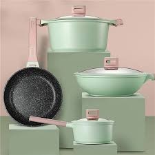 Custom Luxury Die Cast Aluminum Pots And Pans Non-stick Granite Non Stick Kitchenware Cookware Sets