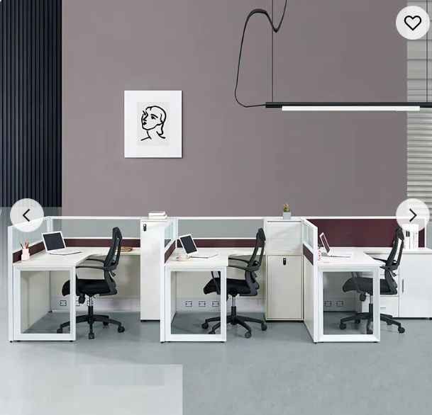 High End OEM Office Desk 2/3/4/6 Persons Office Cubicle Office Workstation For Staff Call Center
