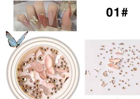2023 New Product nail accessories Silver rose gold metal eye jewelry 3d nail forms nail art