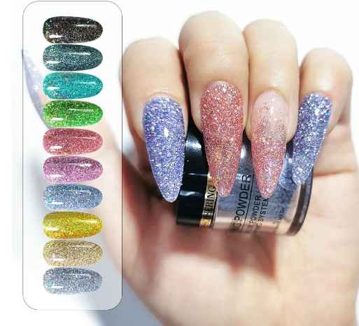 Private Label Acrylic 10 Colors Material Neon Color Pigment Glitter Dip Powder Nail