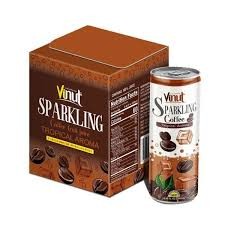 Coffee Soda Drink Carbonated Drinks Beverage Brown Coffee Tropical Aroma 4 Pack Can 8.45 FL OZ VINUT Premium Quality