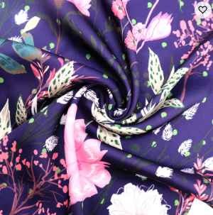 Kahn colorful fabric digital satin silk fabric custom stock print pure silk satin fabric blouse for women