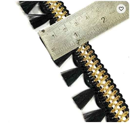 vintage small fringe trimming 2cm tassel fringe lace trims with gold yarn and sequin for garment clothing home textile