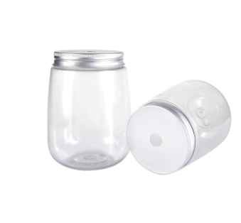 Hot selling biodegradable round shape jar 50ml 60ml 80ml 100ml 200ml 250ml 500ml PET plastic jar with aluminum hole lid