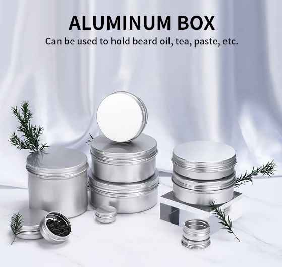 beard oil hair wax aluminum tins 5ml -1000ml silver aluminium jar food beard oil storage can 1 oz aluminium silver tins
