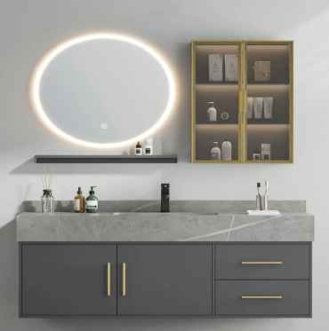 New Wood Bath Furniture Euro Style Bathroom Vanity Modern Wash Basin Cabinet with Waterproof Resist