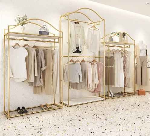 coat rack stand iron metal double rod clothing rack garment heavy duty clothes rack on wheels mobile coat jean jacket hanger