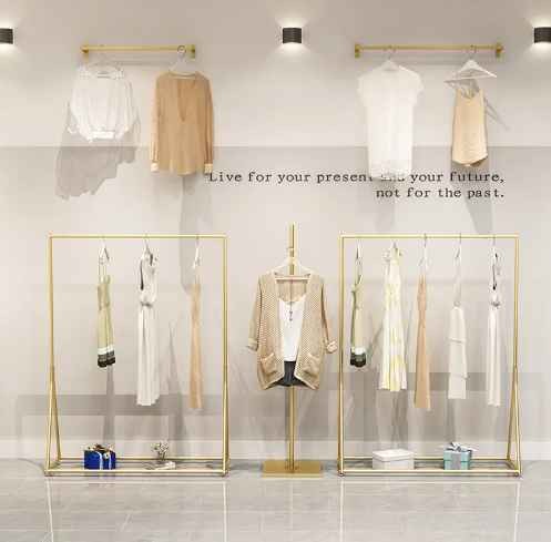 commercial clothes hanger rack for stores garment cloth hanging rails with shelves pole hat coat and shoe rack with wire basket