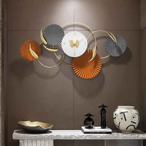 Personalized Decoration Digital Metal Wall Clocks Fish Shape For Home Dining Room Luxury Wall Decor 3D Arts Hanging Clock