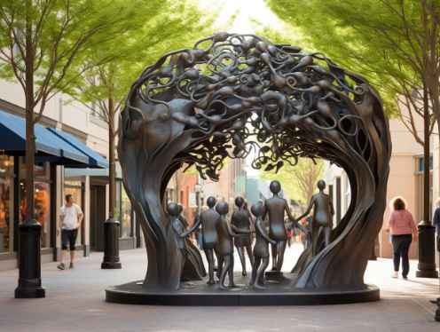 25 Year Art sculpture manufacturer customized life size garden standing base four season cast stone statues