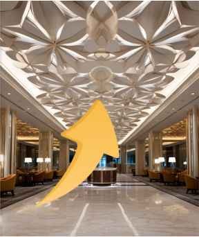 GRG Gypsum Plaster Customized POP Ceiling And Wall Designs for Apartment