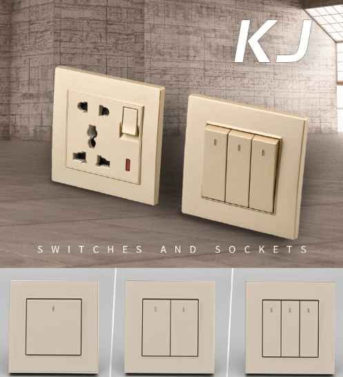 SASO SQM Saudi Arabia British Standard 2 Gang Double Pole Switch Factory Supply 220V 16A Electric Light Wall Sockets Switch