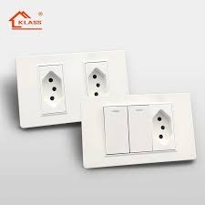 3 Pin 118 type tempered glass panel double three position 10A Brazil bar gauge three round hole light Wall Electricswitch socket