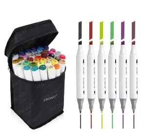 SINOART 168 Colors Dual Tips Permanent Artist Alcohol-Based Marker Pen Set Sketch Alcohol Markers art supplies