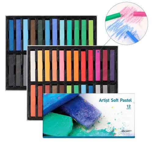 SINOART 24colors Non Toxic Soft Pastel Set Artist Stick Pastel soft pastel colors drawing for beginners