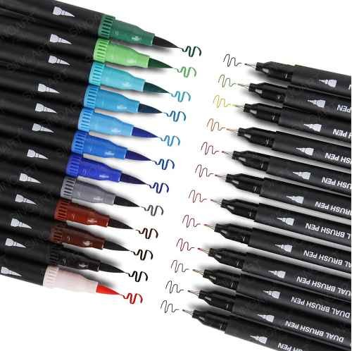 Dual-Tip Watercolor Marker Art Colour Soft Flexible Tip Sketched Student Watercolor Set Watercolor Brush Marker Pen art supplies