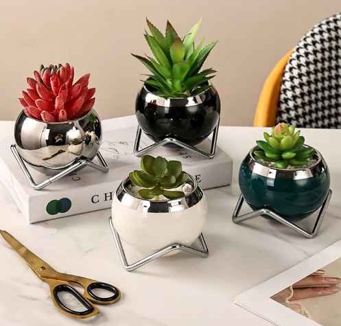 Creativity Succulent Plants Pots Mini Ice Crack Glaze Ceramics Flowerpot Garden Home Zakka Decor Craft Flower Pot Home Decor