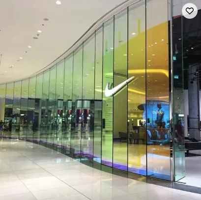 Good quality building & industrial glass dazzling colored iridescent dichroic glass table top