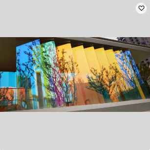 Colorful glass Gradient for Office Building Iridescent Dichroic Coating Glass 3-12mm can be tempered color changing