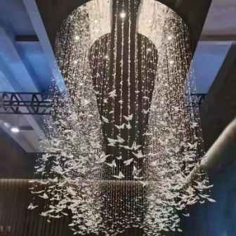 Hotel Projects retro american vintage wooden chandelier Customized Pendant Light Luxury Modern Led Crystal Chandelier