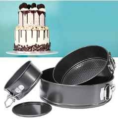 Cheesecake Pan Set of , 4 7 9 inch Non-stick and Leak-proof Cake Bakeware with Removable Bottom & Quick-Release Latch-Black