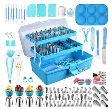 All in 1 Cake Decorating Supplies Tool Kit 236 pcs Cake Accessories Baking tools cake decorating set With Storage Box