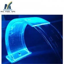 Wholesale Decoration Rgb Water Blade Swimming Pool Waterfall Fountain With Led Light
