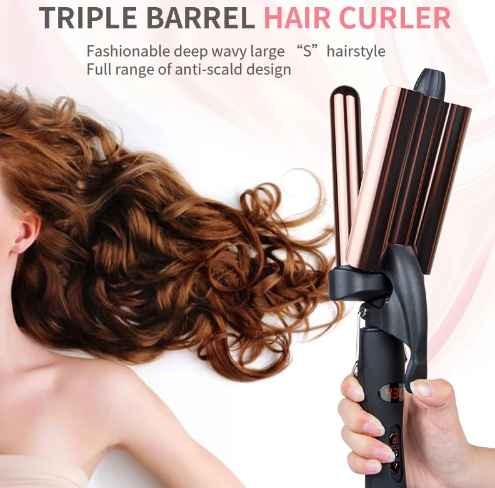 OEM Customized Wave Hair Curler triple barrel curling irons big wave hair curler three prong hair curler
