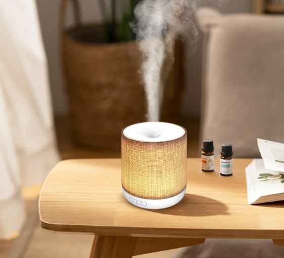 Free Shipping Fabric 200ml Diffuser Salt European Touch Glass Vase Aroma Humidifier Himalayan Abs Decorative Table Led Reading L