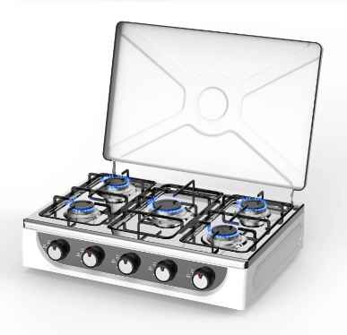 Customized 5 Burner Gas Hob Smokeless Solar Efficiency Gas Burner Stove Table Top Gas Stove