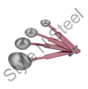 stainless steel handle Measuring Spoon Set of 4 pcs with Copper Color Stainless Steel measuring spoon sets with rose gold