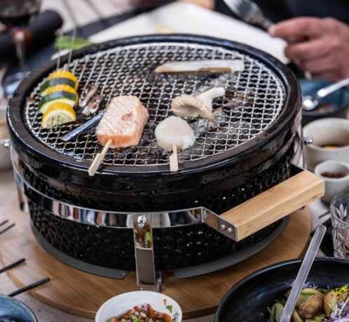 SEB KAMADO Mini Round Japanese Grill for Barbecue Outdoor Ceramic Hibachi Grill