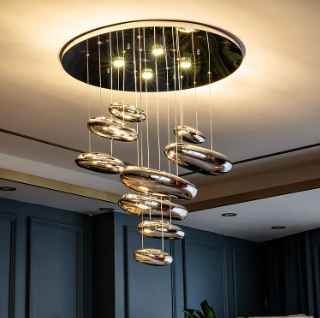 Mercury Irregular Mango Art Glass Pendant lamp Creativity Swan Egg Shape Glass Chandelier Ceiling Lighting for Hotel Club Lights