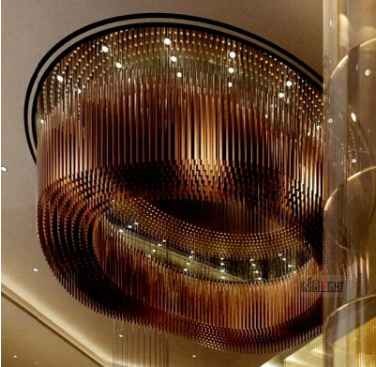 Custom chandeliers Hotel Large Glass Light Villa large Chandelier for High Ceiling Light Round Engineering Hotel Light